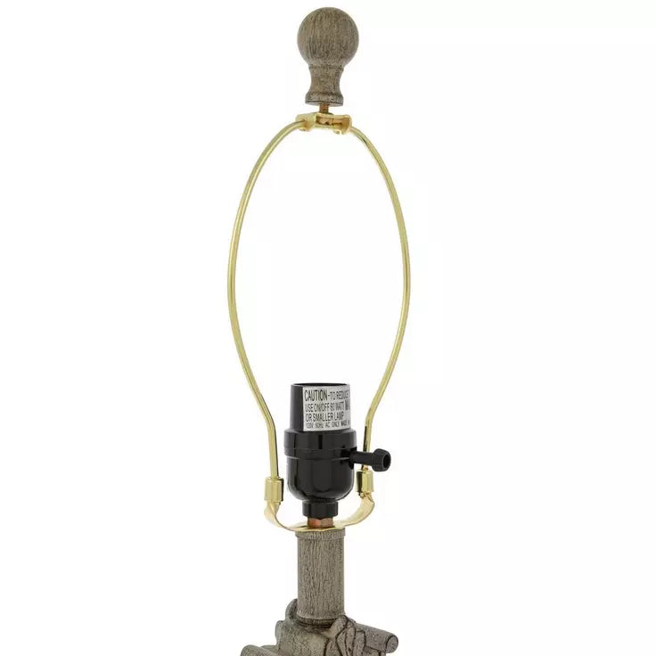 Lámpara de mesa vintage gris con volutas