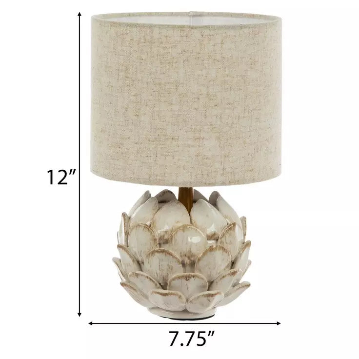 Lámpara de mesa de cerámica con hojas bohemias