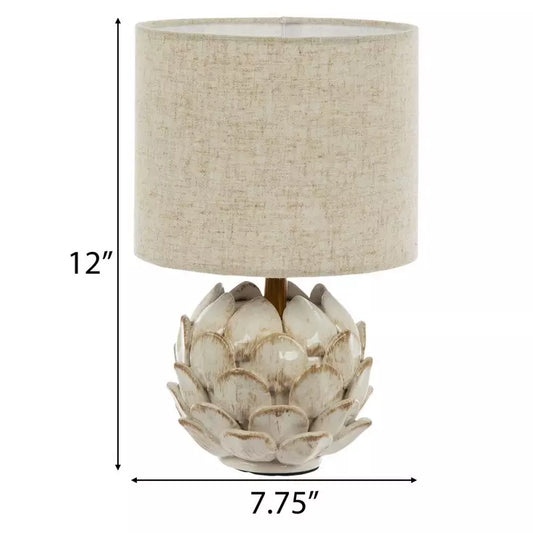 Lámpara de mesa de cerámica con hojas bohemias