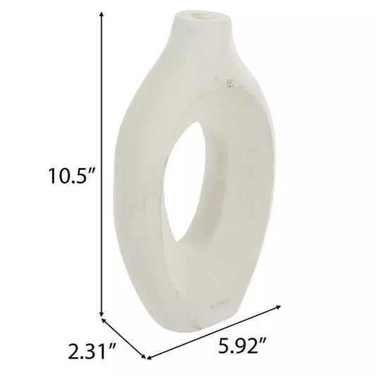 Jarrón Donut Corto de Madera de Paulownia