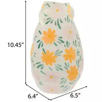 Jarrón floral rosa y naranja