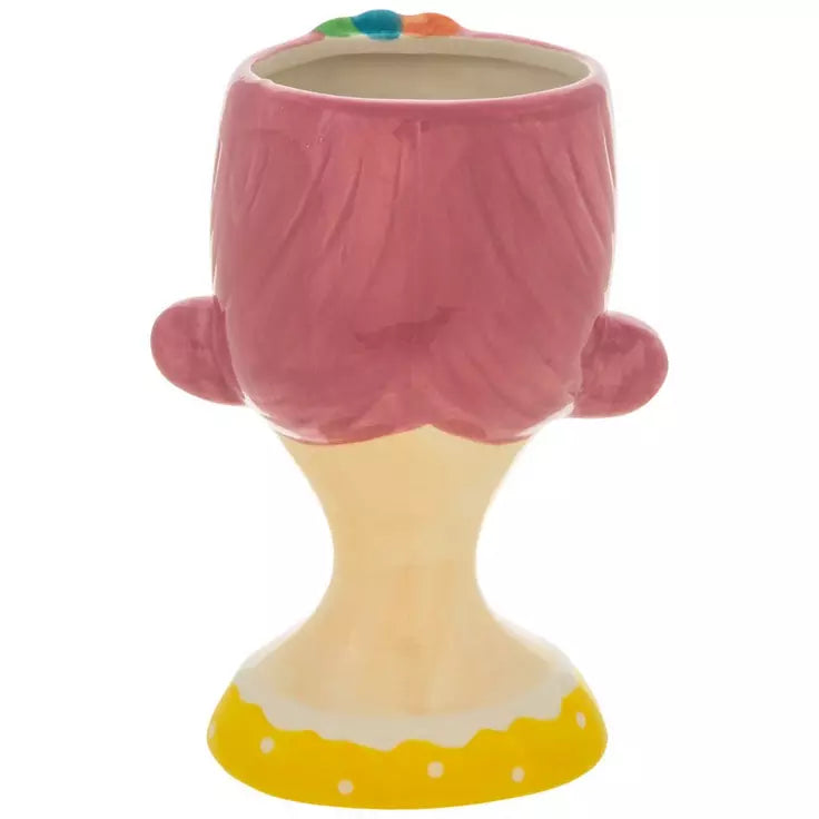 Maceta, Señora con cabello rosa