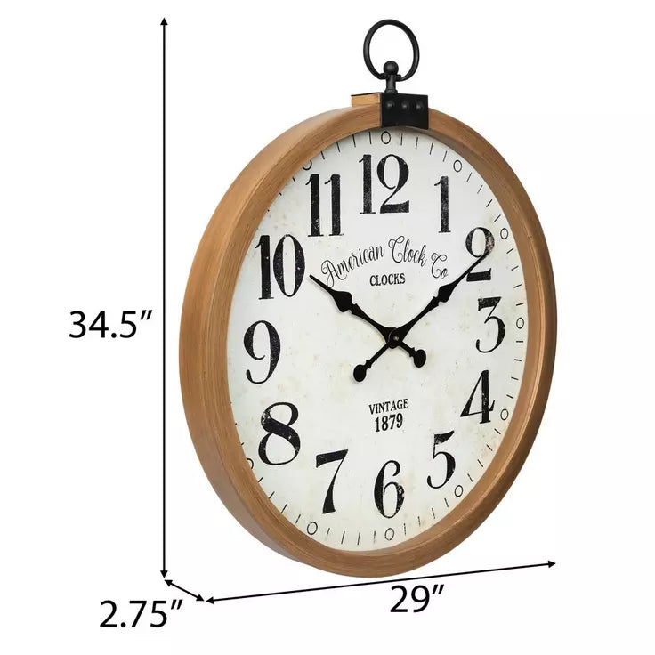 Reloj de pared de madera moderno vintage