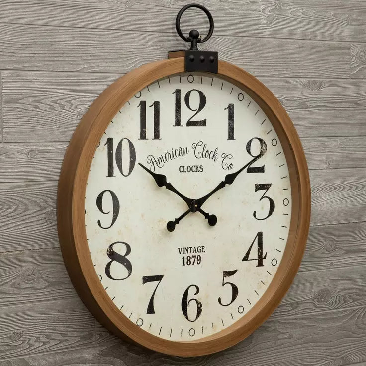 Reloj de pared de madera moderno vintage