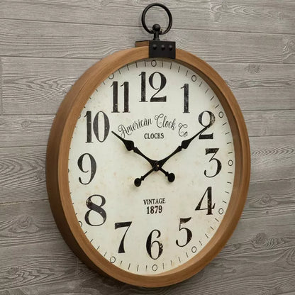 Reloj de pared de madera moderno vintage