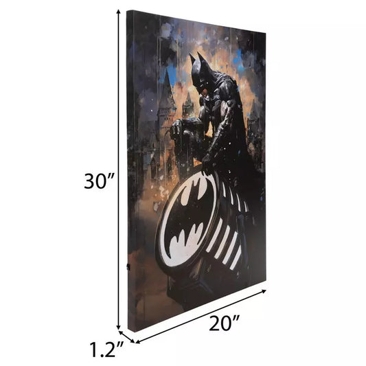 Decoración de pared en lienzo con LED de la batiseñal de Batman