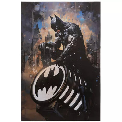 Decoración de pared en lienzo con LED de la batiseñal de Batman