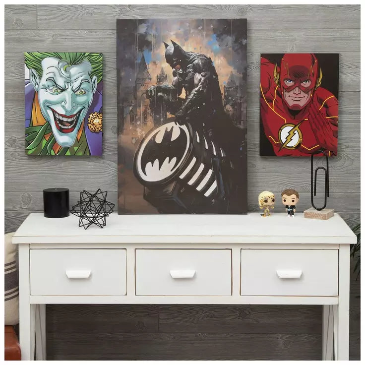 Decoración de pared en lienzo con LED de la batiseñal de Batman