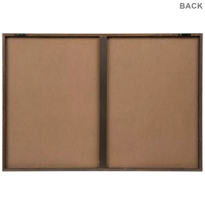 Decoración de pared de madera con escena de lago forestal