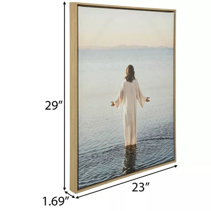 Jesús caminando sobre el agua - Lienzo enmarcado para decoración de pared