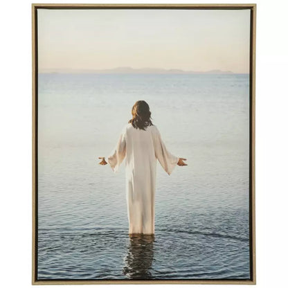 Jesús caminando sobre el agua - Lienzo enmarcado para decoración de pared