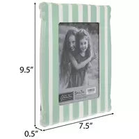 Marco de fotos con rayas verdes y blancas