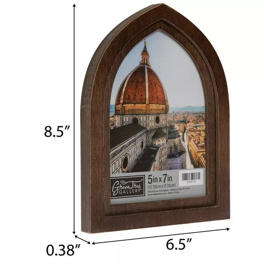Marco de fotos de madera con arco marrón - 5" x 7"